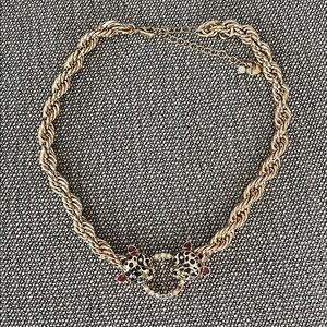 Betsey Johnson Gold Leopard Necklace